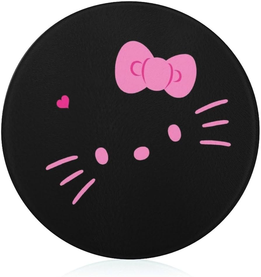 Amazon | ハローキティ まな板 強化ガラス 円形 ガラス板 直径20cm 多